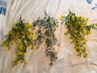 Artificial Hanging Pansy Flower Stems Set of 3