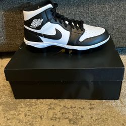 Brand New Jordan 1 TD Mid Football Cleats – White/Black – Size 9