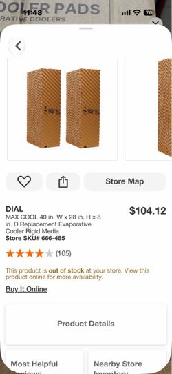 DIAL MAX COOL 40 in. W x 28 in. H x 8 in. D Replacement Evaporative Cooler Rigid Media