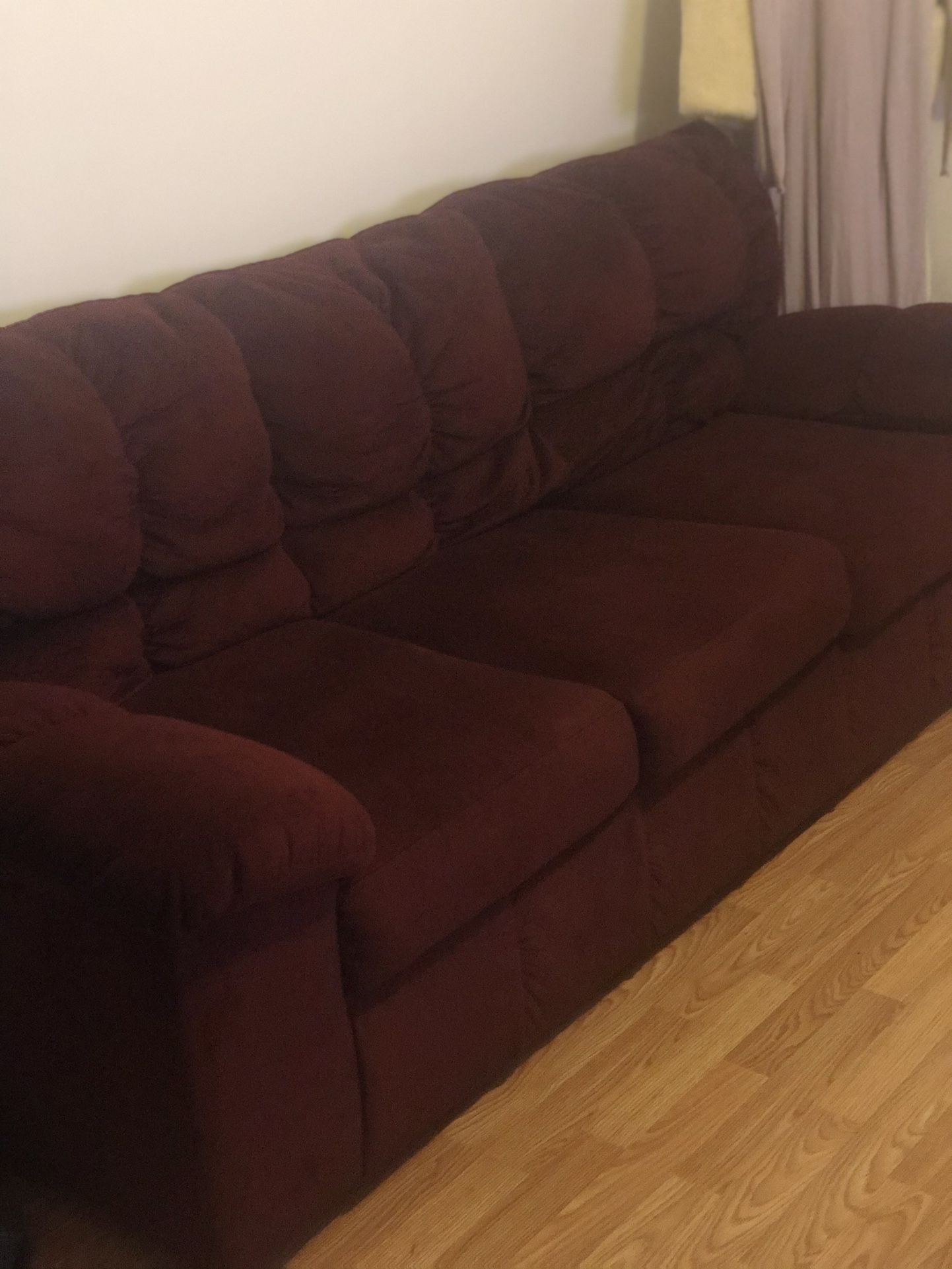 Plush Cranberry Couch