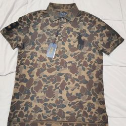 Polo Ralph Lauren Camo Polo Shirt  Custom Slim Fit Size Medium NWT