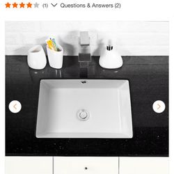 18 in. Modern Bathroom Porcelain Ceramic Undermount Rectangular Corner Sink in White