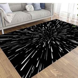 EMMTEEY Large Area Rugs 5' x 7', Farmhouse Area Rug for Indoor Outdoor Boys Girls, Abstract Background Open Space Hyperspace Star Travel