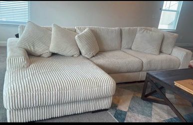 Ivory color 3 piece sectional couch for sale