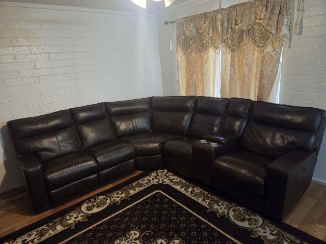 Brown 6-Piece Power Reclining Sectional