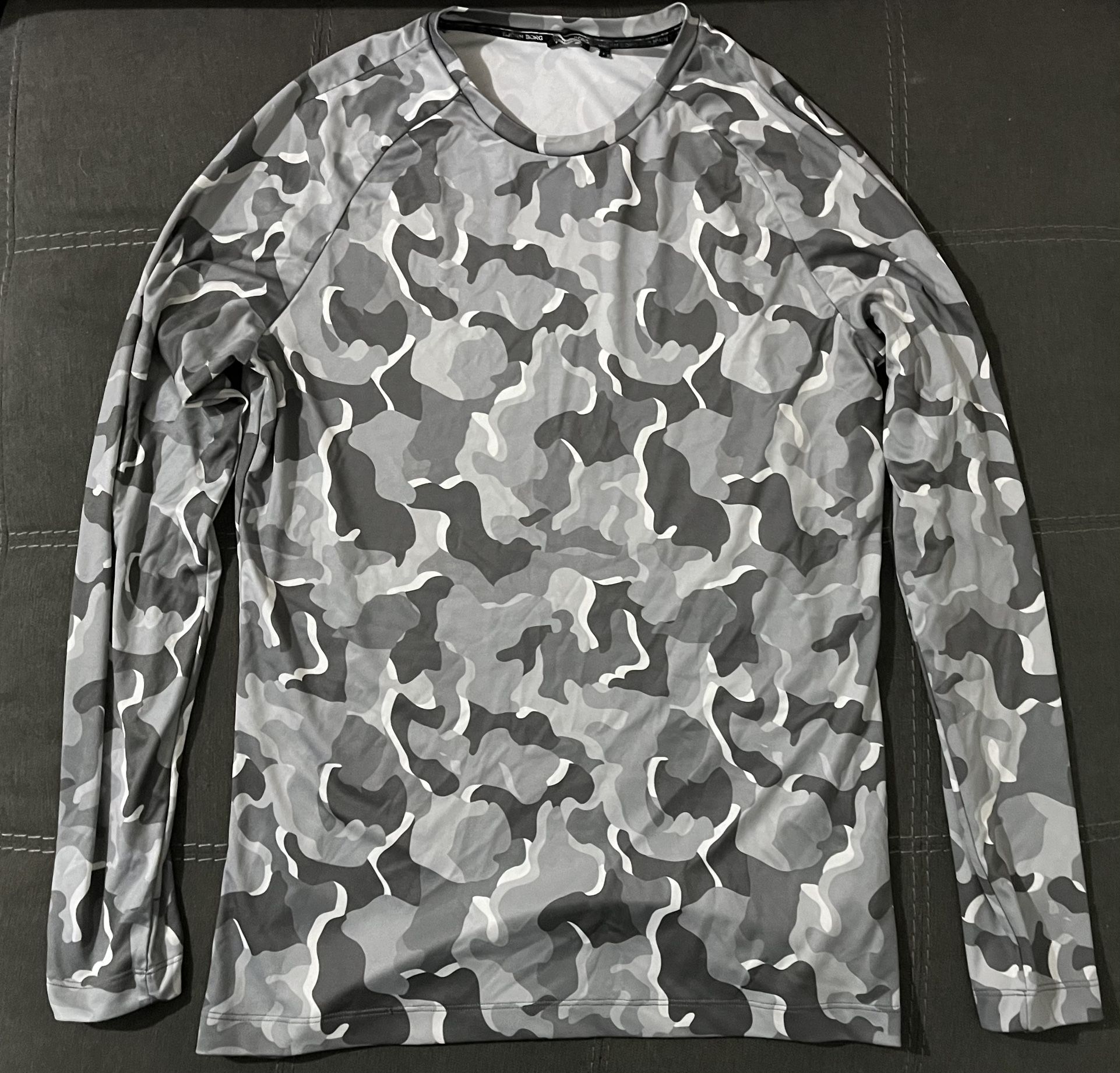 Bjorn Borg LS Men's Tee Axton Grey Camo Size L - Swedish Brand - Large