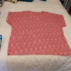 Camisa De Uniforme Large Estampado Flamingos 