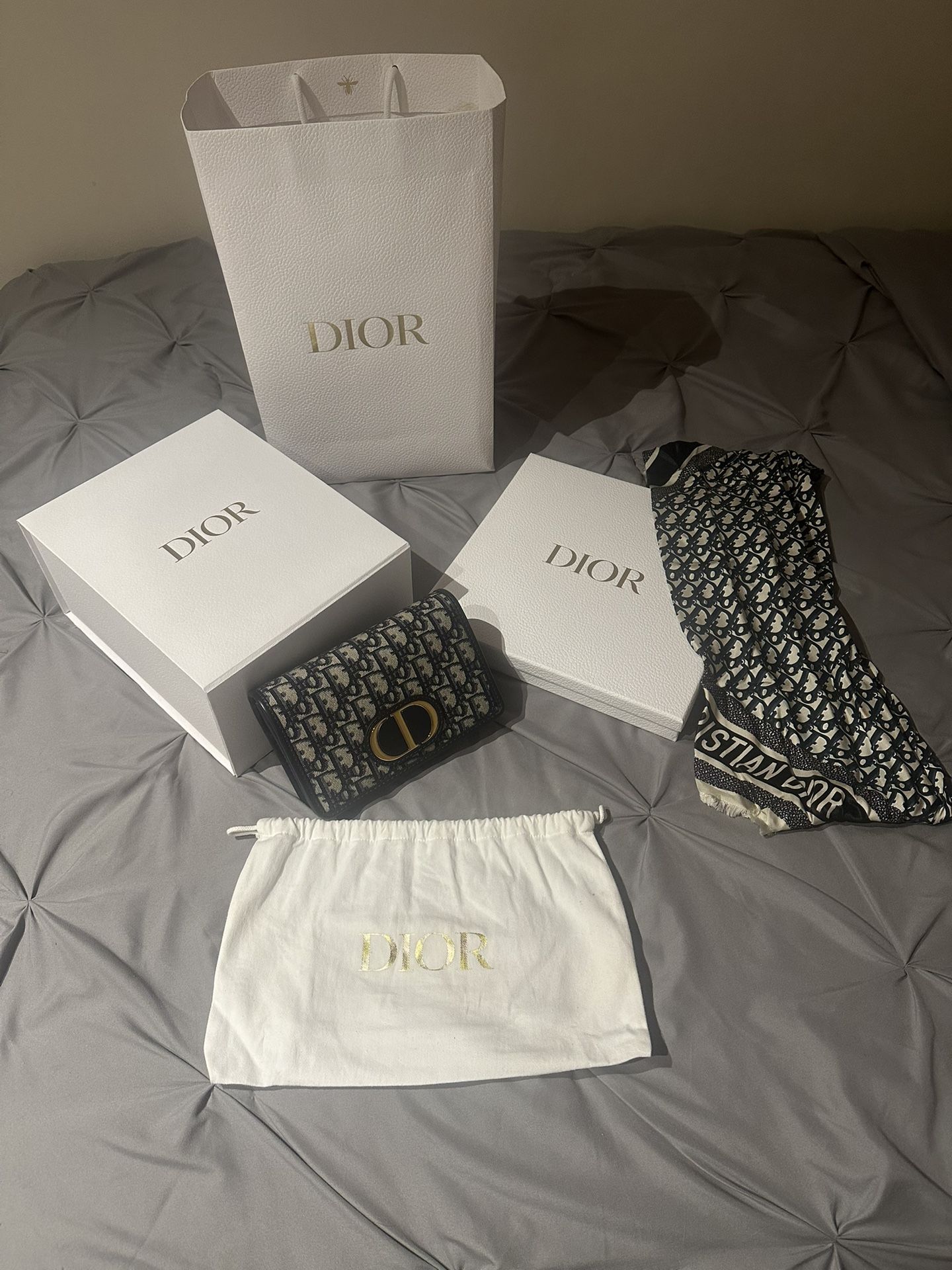 Christian Dior Women’s SLG 30 Montaigne Pouch Canvas and Scarf (70x70)