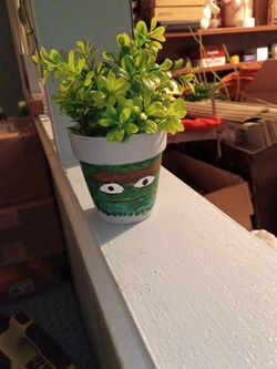 Hand-Painted TMNT Ceramic Planter Pot