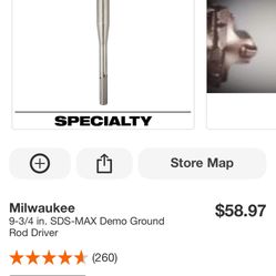 Milwaukee Specialty Ground Rod DRIVER SDS MAX