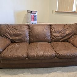 Brown Leather Couch And Loveseat