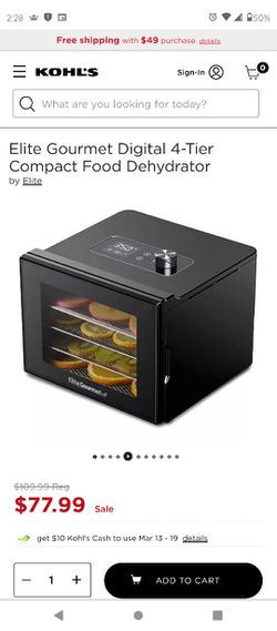 Elite Gourmet Digital 4-Tier Compact Food Dehydrator