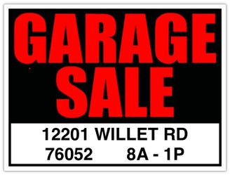 Garage Sale: 10/10 8A-1P
