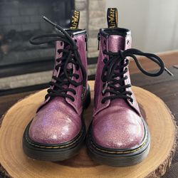 Dr. Martens 1460 8-Eye Glitter Boots. Size 13. Little girls. Color Pink glitter. Great condition. 