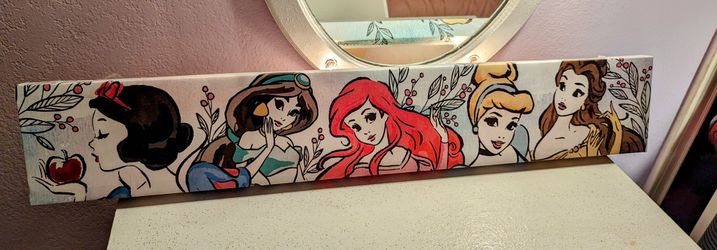 Disney Princesses Watercolor Canvas Wall Art