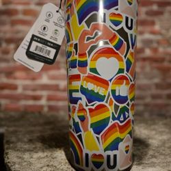 Hydrapeak 24 Fl Oz Double Walled Insulated Rainbow Themed Tumbler