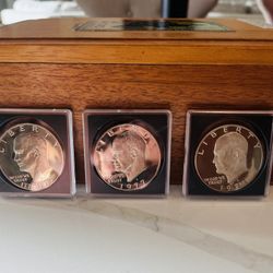 Coins - Three Proof Eisenhower Dollars (76-78 S)