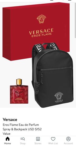 Versace Eros Flame EAU de Parfum 3.4 oz w/backpack