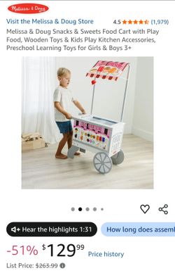 Melissa & Doug Wooden Ice Cream / Hot dog cart