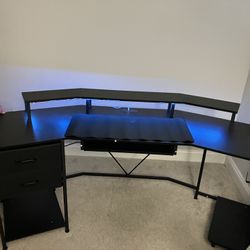 SEDETA 79” Gaming Desk, Carbon Fiber Black