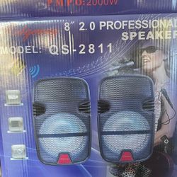 Par Speaker 8” Bluetooth Bateria Usb Reader