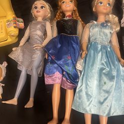 Frozen Dolls $150 All Three  Or Priced Individually , Disney Princess Dressers $150 For Each Or $200 For Both , Dress Up Closet $100 