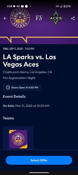 La Sparks Vs Las Vegas Aces 