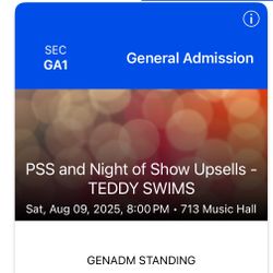 Teddy Swims GA Tickets 