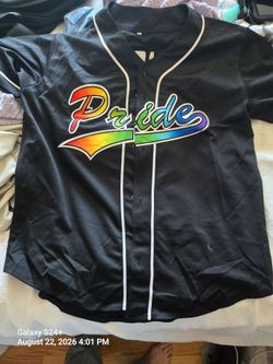 Pride Rainbow Baseball Jersey Black