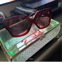 Oversized Square Frame Sunglasses Red