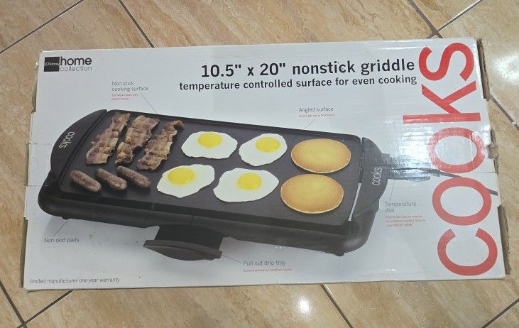 Nonstick Electric Griddle 10.5" X 20"