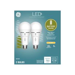 LED+ Battery Backup Light Bulb (2 Bulbs) Soft White