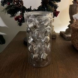 DIY CLEAR PLASTIC FILLABLE CHRISTMAS BULBS-12 Count 