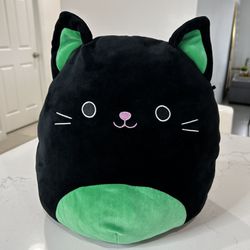  Squishmallows Cleo 12" Halloween Black Green Cat Kitten Plush Toy Kellytoy 2019