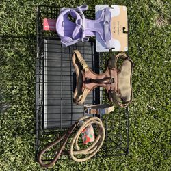 Dog Harness And Collar With Leash