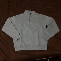 Nike Solo Swoosh 1/4 Zip Fleece Top Aqua Blue Size Med DQ5209-464 NWT $105