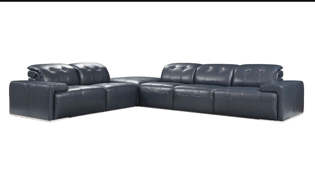 KARLOV 130" Reversible Genuine Leather L shaped SOFA