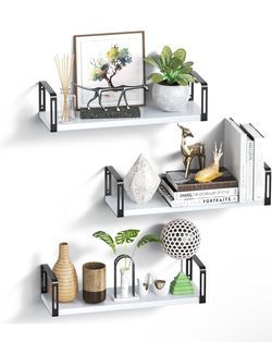 OlarHike Wall Shelves for Bedroom, Floating Shelves for Home Organize/Decor, Rustic Wood Shelf for Kitchen, Office, Farmhouse, Hanging Wall Mounted Bo