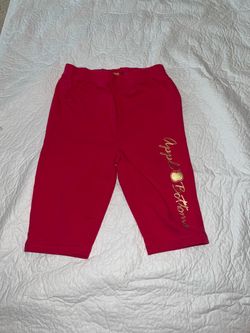 Apple Bottoms Girls Hot Pink Capri Pants Size 6x Cotton Blend Elastic Waist