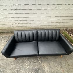 Black Leather Futon