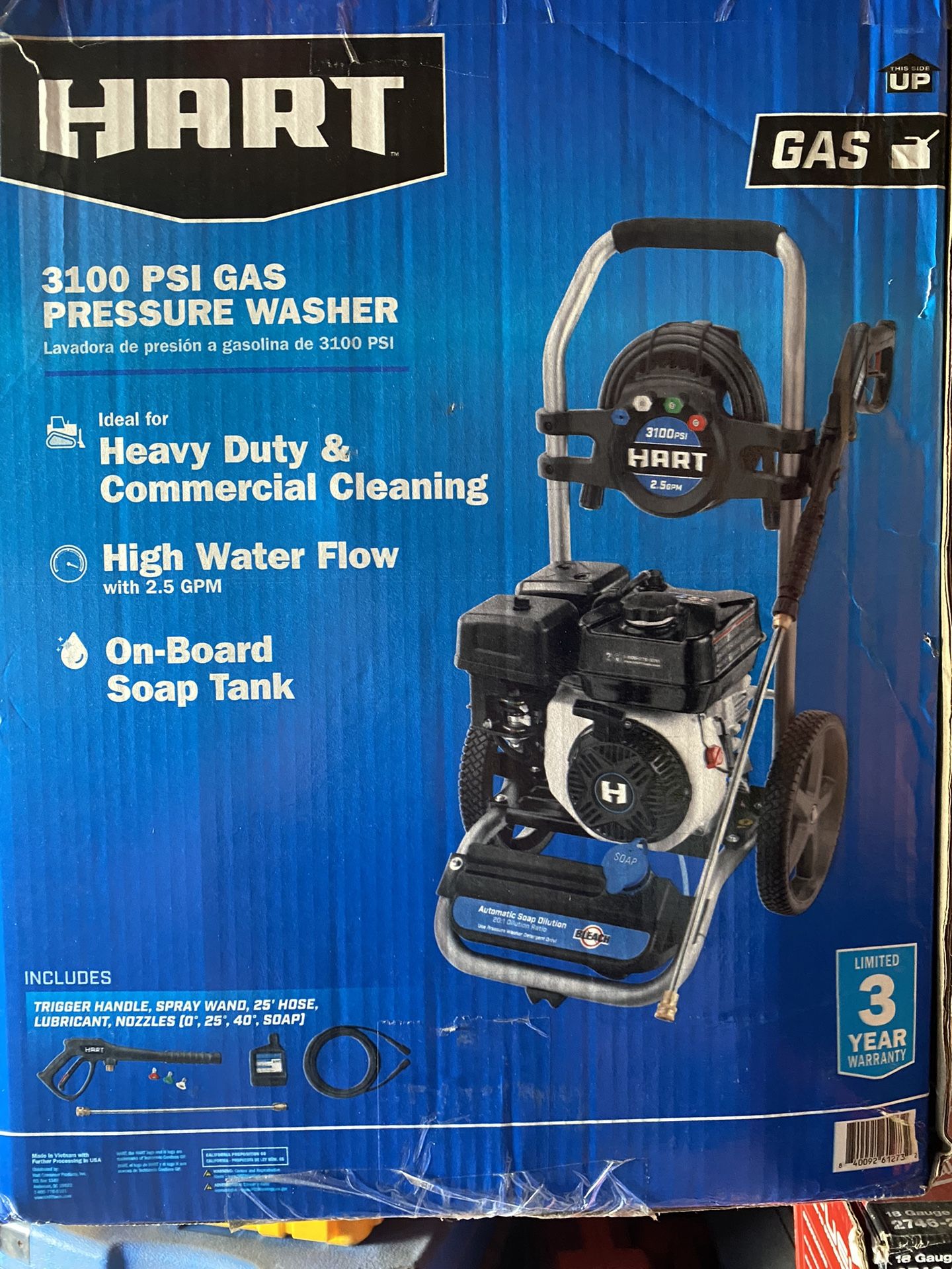 HART 3100 PSI GAS PRESSURE  WASHER   NEW ((read Description Please))