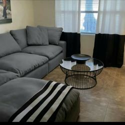 Gray Cloud Couch Modular Sectional Sofa 