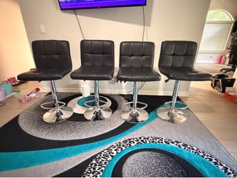 SET OF 4 MODERN ADJUSTABLE BAR STOOLS