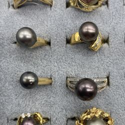 14K Lady Tahitian Pearl Ring. Brand New In Stock 