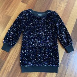 Girls Black Sequin Dress Size 7/8
