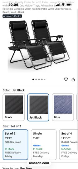 NEW OPEN BOX**NESTL ZERO GRAVITY LOUNGE CHAIRS (2)