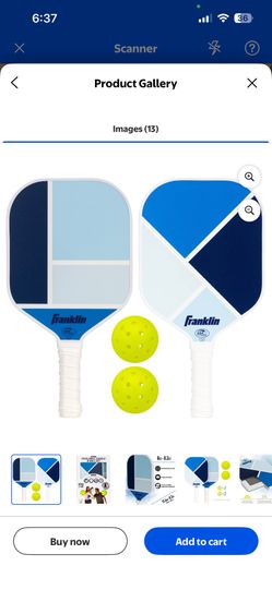 Franklinw Sports 2-Player Pickleball Paddle Set - (2) Fiberglass Paddles+ (2) X-40 Pickleballs