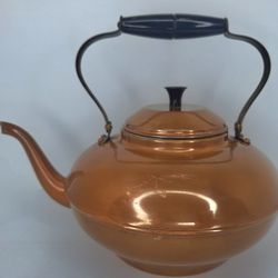 Douro Copper and Brass Tea Kettle Made in Portugal Mid-Century Modern