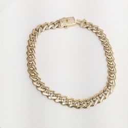 14kt Real Gold Monaco Style Bracelet 7mm 8 Inches 