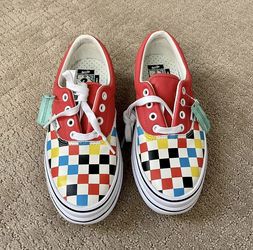 VANS Super Comfycush Checkered Leather Multicolor Shoes Size 6 Women’s - NEW